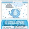 Blue Umbrellaphants Latex Baby Shower Balloons / Baby Boy x 8