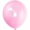 Pink Umbrellaphants Latex Baby Shower Balloons / Baby Girl x 8 - Image 2