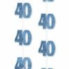 Pack of six 5ft Glitz Hanging Decorations / Blue / 40 - Image 2
