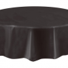 Round Plastic Tablecover 84" Diameter / Black