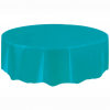 Round Plastic Tablecover 84" Diameter / Caribbean Teal - Image 2