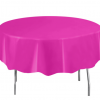 Round Plastic Tablecover 84" Diameter / Hot Pink - Image 2