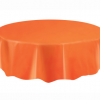 Round Plastic Tablecover 84" Diameter / Orange - Image 2