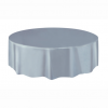 Round Plastic Tablecover 84" Diameter / Silver - Image 2