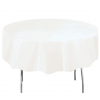 Round Plastic Tablecover 84" Diameter / White - Image 2