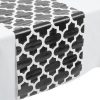 Disposable Table Runner / Black & White Patterned