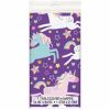 Unicorn Themed Plastic Table Cover / 54 In X 84 In