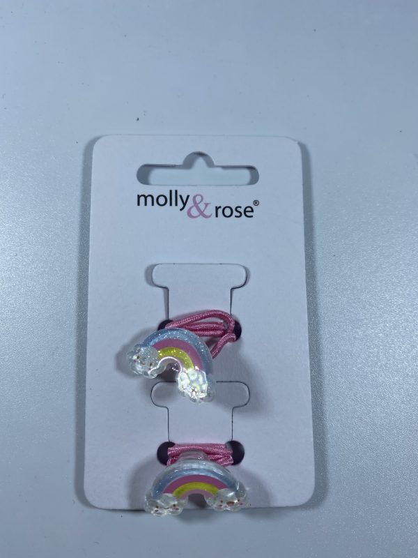 Molly & Rose Rainbow Hair Bobbles  - Pack of 2 (Candy Pink)
