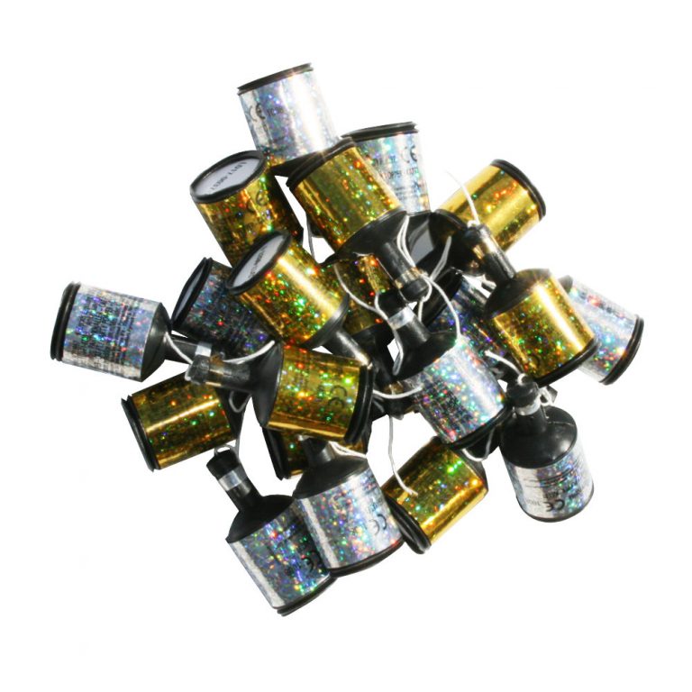 BULK BUY Holographic Vulcan Party Poppers 5 x 20pcs / Gold & Silver