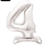 Giant Standing 30" Foil Balloon - Silver - Number 4