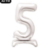 Giant Standing 30" Foil Balloon - Silver - Number 5