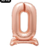 Giant Standing 30" Foil Balloon - Rose Gold - Number 0