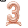 Giant Standing 30" Foil Balloon - Rose Gold - Number 3