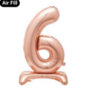 Giant Standing 30" Foil Balloon - Rose Gold - Number 6