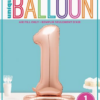 Giant Standing 30" Foil Balloon - Rose Gold - Number 1 - Image 2