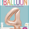 Giant Standing 30" Foil Balloon - Rose Gold - Number 4 - Image 2