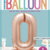 Giant Standing 30" Foil Balloon - Rose Gold - Number 0 - Image 2