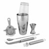 Rink Drink 6 Piece Boston Cocktail Shaker Set - Silver