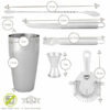 Rink Drink 6 Piece Boston Cocktail Shaker Set - Black - Image 3