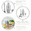 Rink Drink 5 Piece Manhattan Cocktail Shaker Set - Silver - Image 7