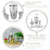Rink Drink 6 Piece Boston Cocktail Shaker Set - Silver - Image 4