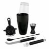 Rink Drink 6 Piece Boston Cocktail Shaker Set - Black