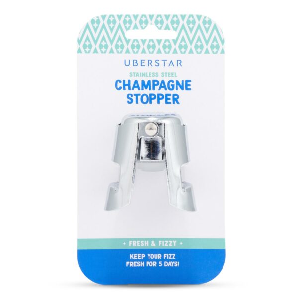 UBERSTAR Champagne Stopper - Silver - Image 2
