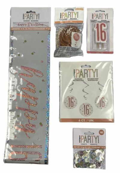 Party Pack - 16th Birthday - Rose Gold  **CLEARANCE**