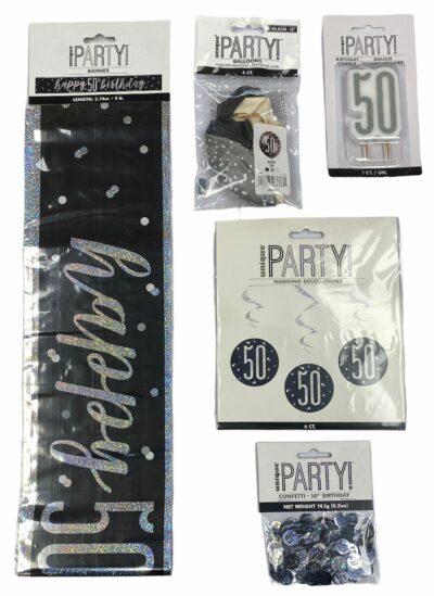 Party Pack - 50th Birthday - Black  **CLEARANCE**