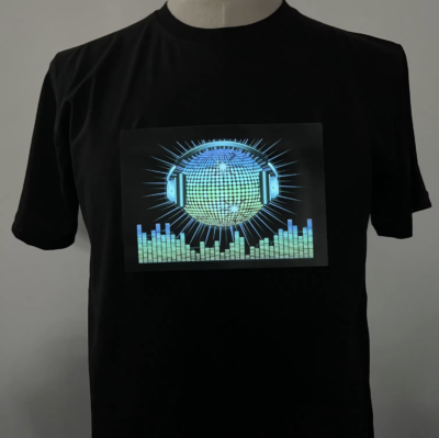 Sound Activated LED T-Shirt - Disco Ball Design