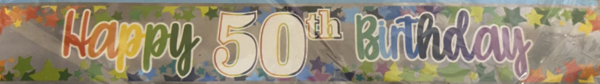 50th Birthday Banner - Pack Of 12
